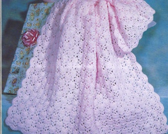 Vintage Crochet Baby Sea Shell Afghan blanket instant download crochet pattern