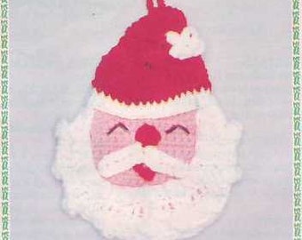 Crochet Santa Claus potholder instant download crochet pattern