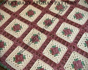 Vintage Crochet Sweet Baby Afghan blanket instant download crochet pattern