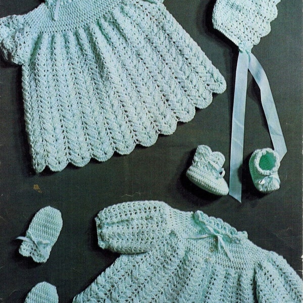 Vintage Crochet Baby Layette Set download crochet pattern