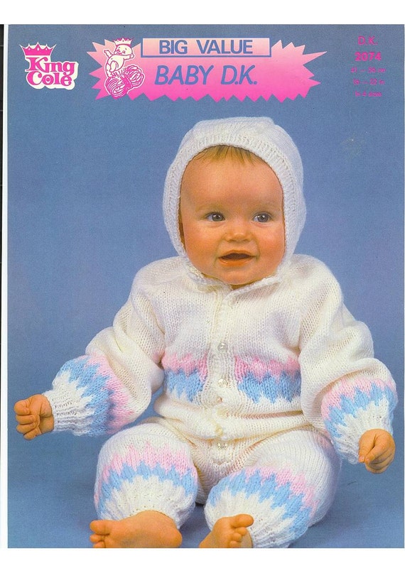 Vintage Knit Pattern Baby All in One Suit instant download Etsy