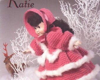 Vintage Knit pattern 18 inch Doll Skating Katie Outfit instant download knitting pattern