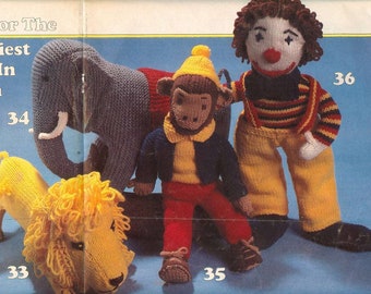 Vintage Toys to knit Happiest Toys in town instant download knitting pattern