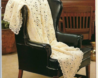 Crochet Victorian Lace Afghan blanket instant download crochet pattern