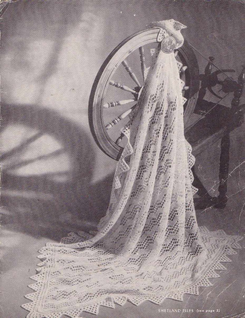 Vintage Knit Pattern Shawls by Beehive Baby Shawls Blanket Etsy