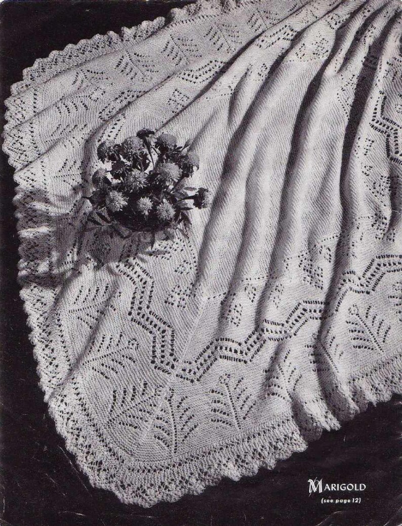 Vintage Knit Pattern Shawls by Beehive Baby Shawls Blanket Etsy