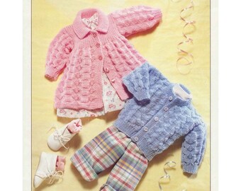 Knit Pattern Pdf Baby Matinee Jacket and Cardigan download knitting pattern