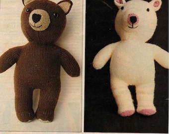 Vintage Teddy Bear knitting pattern Family Bear Toy instant download knitting pattern