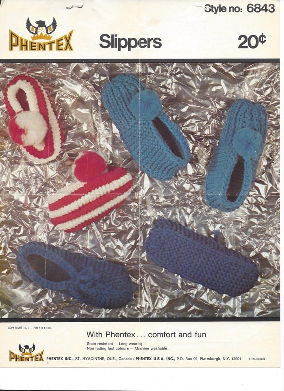 free phentex slipper patterns