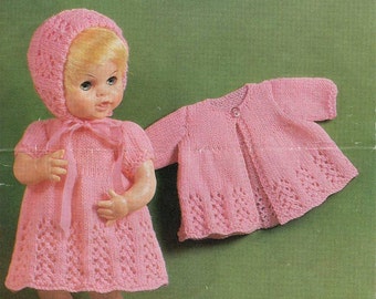 Copley 1267 Vintage Doll Clothes to fit 14 to 16 inch dolls instant download knitting pattern