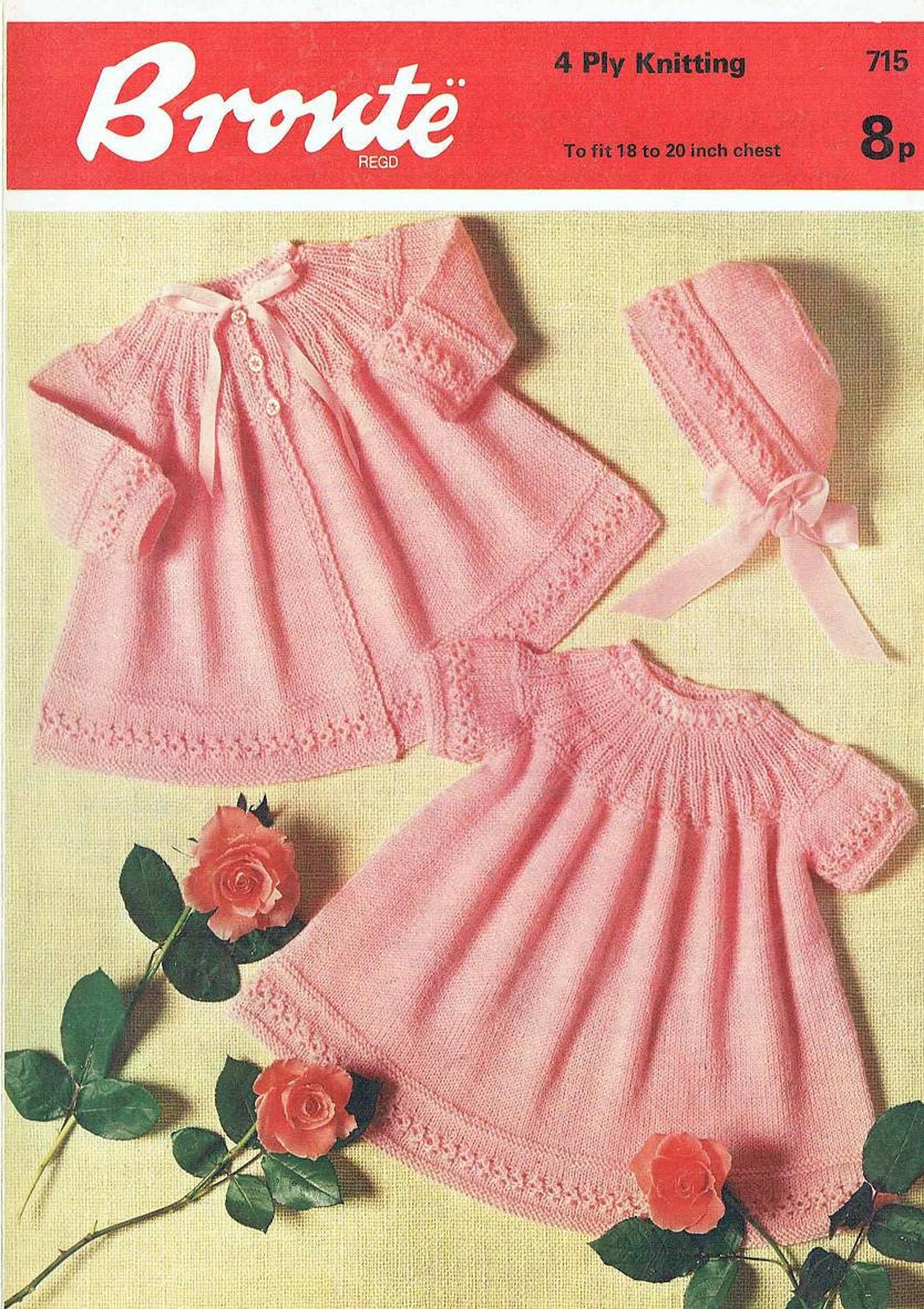 Vintage Knit Baby Dress and Jacket With Knitting Etsy