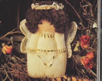 Vintage Knit Angel Ornament christmas golden angel instant download knitting pattern