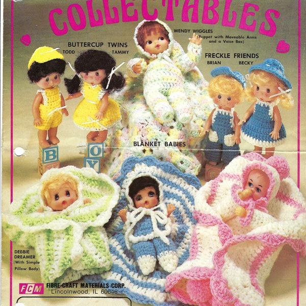 Vintage Crochet Collectable Delectables Blanket Babies doll clothes, play dolls instant download crochet pattern