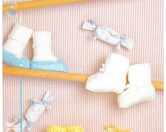 Vintage Baby Booties 4 styles to knit knitting pattern instant download