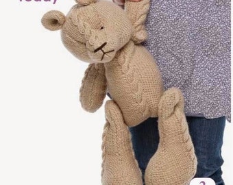 Vintage pdf Aran Weight Teddy Bear instant download knitting pattern