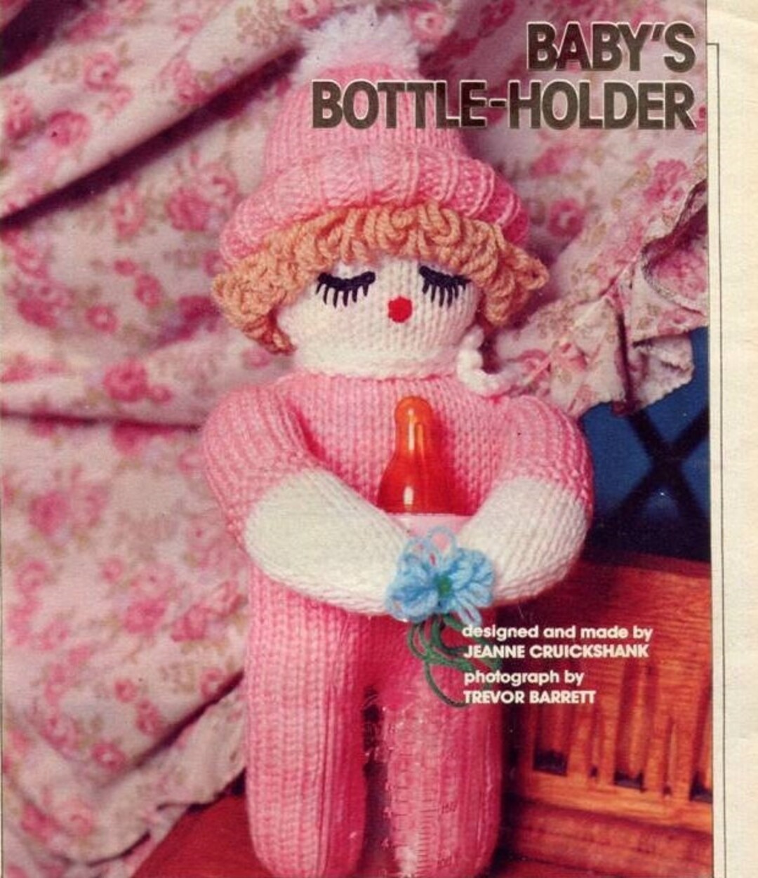 Doll Knit Vintage Baby Bottle Holder Toy Instant Download Knitting Pattern Etsy