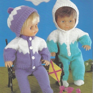 Instant Download Doll Clothes Knitting Pattern to fit 12 to 22  inch tall dolls