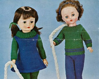 Vintage Doll Clothes Knitting to fit 16 to 20 inch dolls instant download knitting pattern