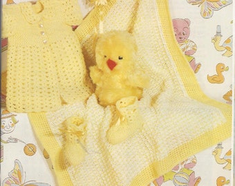 Vintage Crochet Baby Split Shells layette instant download crochet pattern