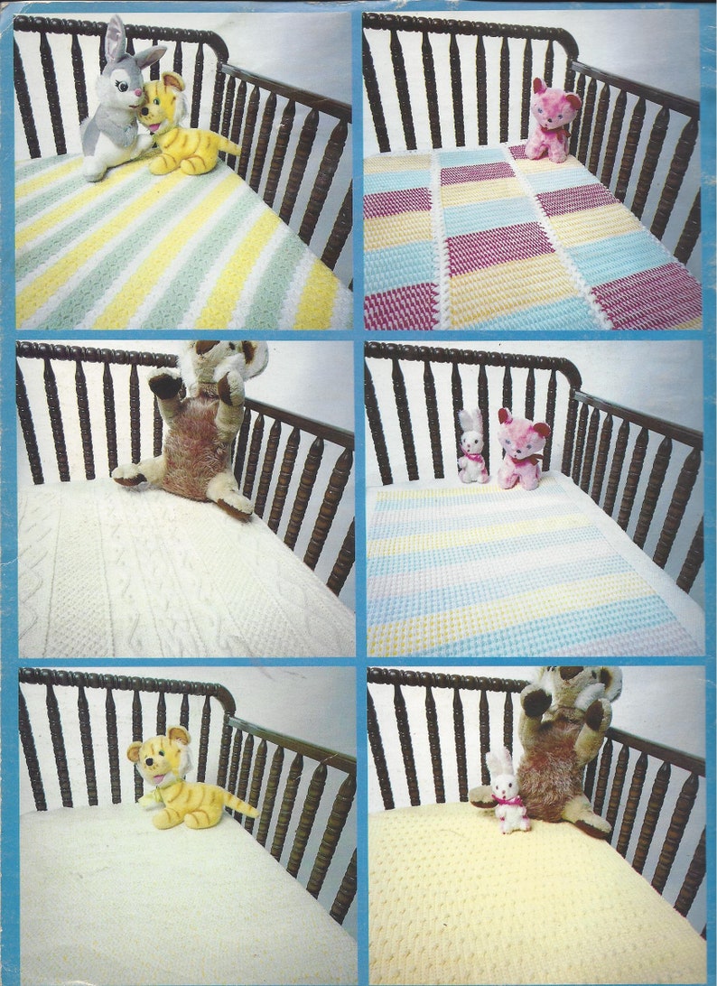 Vintage Knit & Crochet Baby Crib Covers blankets instant Etsy