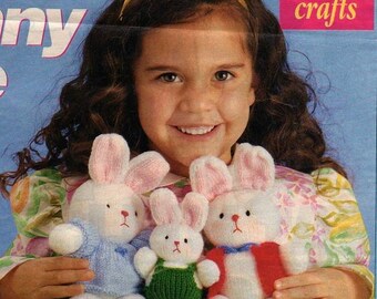 Easter Bunny bunnies toy knit doll vintage knitting pattern instant download