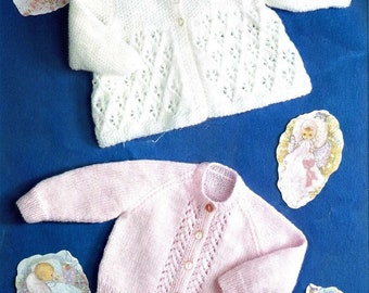 Vintage Knit Pattern Baby Cardigan sweater matinee coat instant download knitting pattern