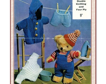 Robin 1175 Vintage Teddy Bear Clothes Knit pattern instant download knitting pattern