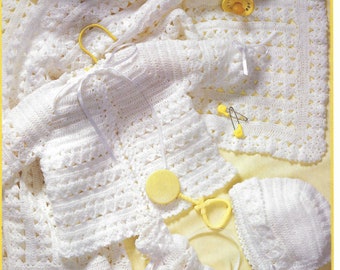 Vintage Crochet Baby Lacy Layette instant download crochet pattern