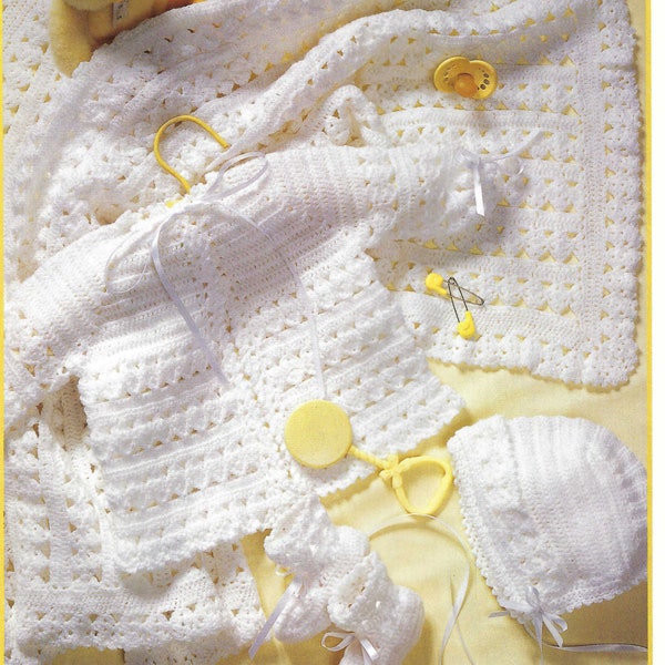 Vintage Crochet Baby Lacy Layette instant download crochet pattern