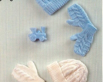 Baby Hats and Mittens knitting pattern instant download knitting pattern
