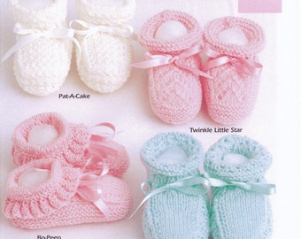 Vintage Shepherd 350 Knit Baby Booties knitting pattern instant download knitting pattern