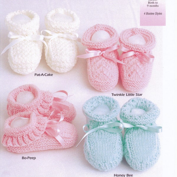 Vintage Shepherd 350 Knit Baby Booties knitting pattern instant download knitting pattern