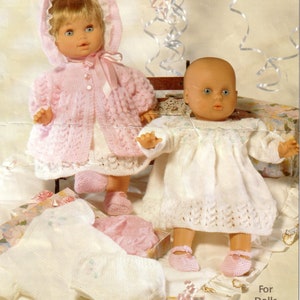 Teddy 7113 Baby and Doll Clothes to fit preemie baby or 12 inch to 22 inch dolls instant download knitting pattern