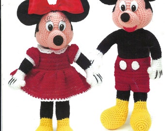 Crochet Mickey Minnie Dolls and Clothing instant download crochet pattern
