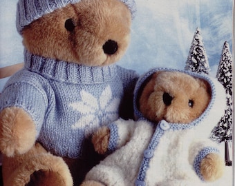 Teddy Bear Sweater Set and Jumpsuit to knit for teddy bear toys instant download digital file