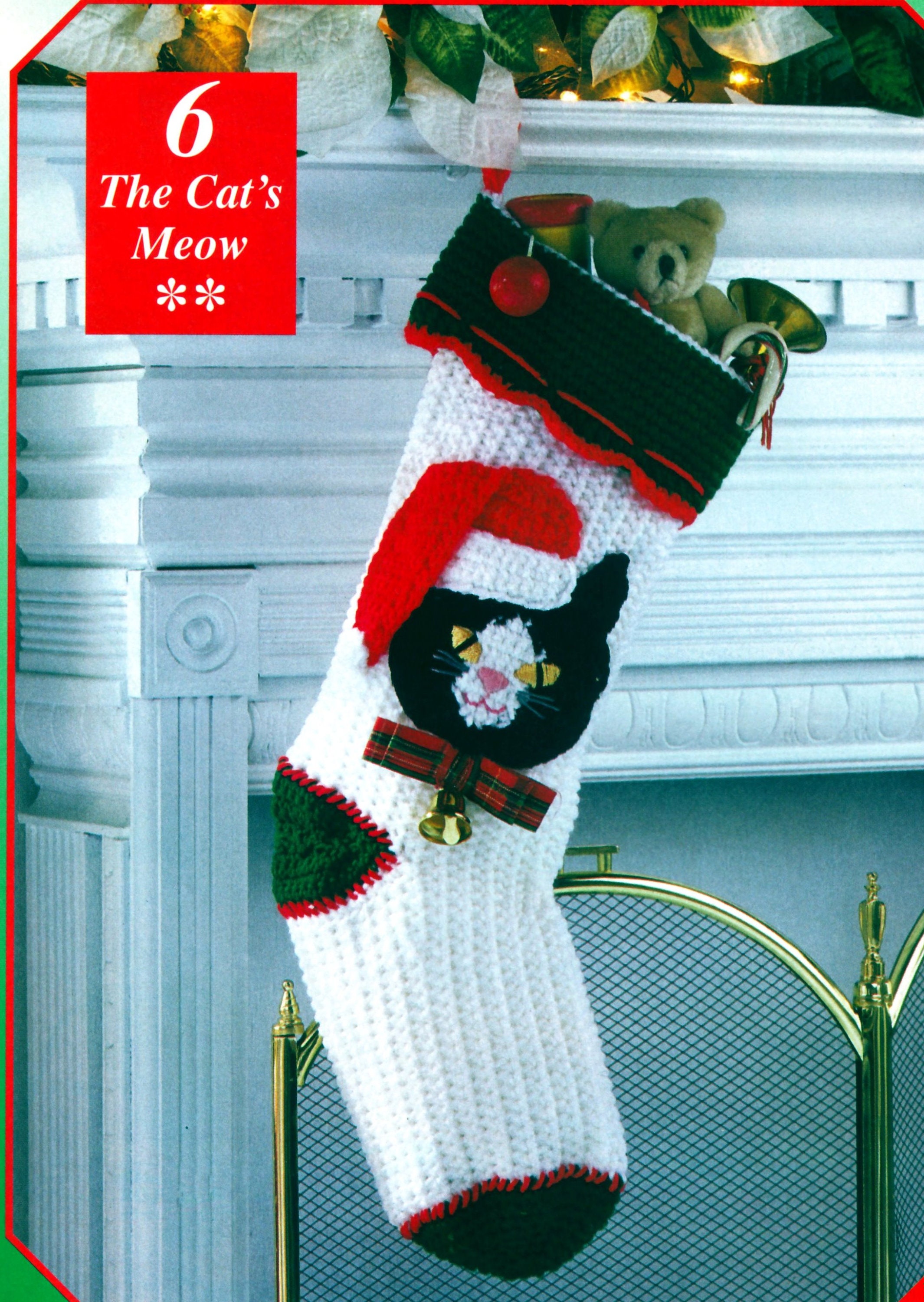 Crochet Cat's Meow Christmas Stocking instant download Etsy
