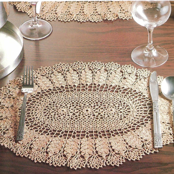 Vintage Crochet Delicate Oval Place Mat instant download crochet pattern