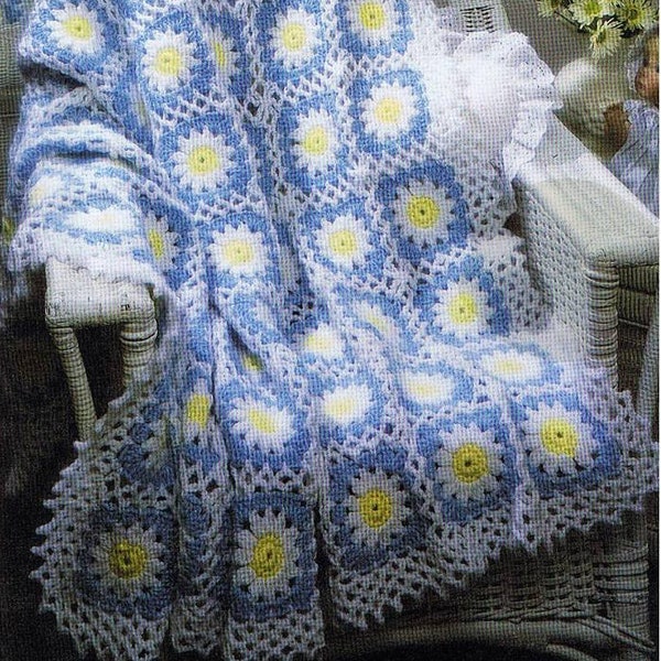Daisy Afghan Etsy