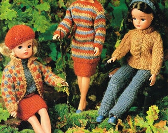 Vintage Pattern Fashion Dolls Teen Dolls Shepherd Doll Clothes instant download knitting pattern