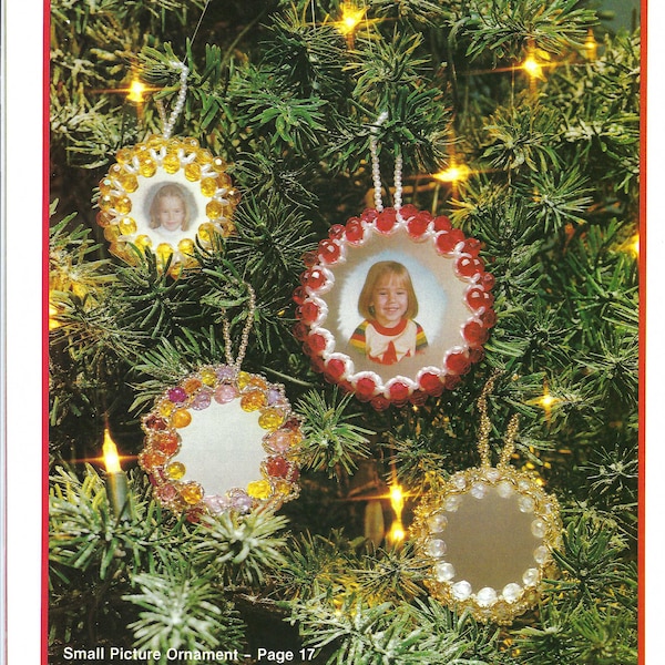 Vintage bead patterns Beaded Picture Ornament plus 2 more designs bead instructions pdf