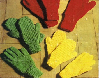 Bellmans 1192 Mittens and Gloves Knitting Pattern styles instant download