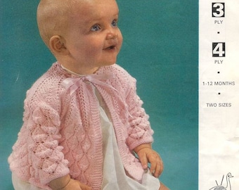 Vintage Knit Baby Matinee Coat instant download knitting pattern