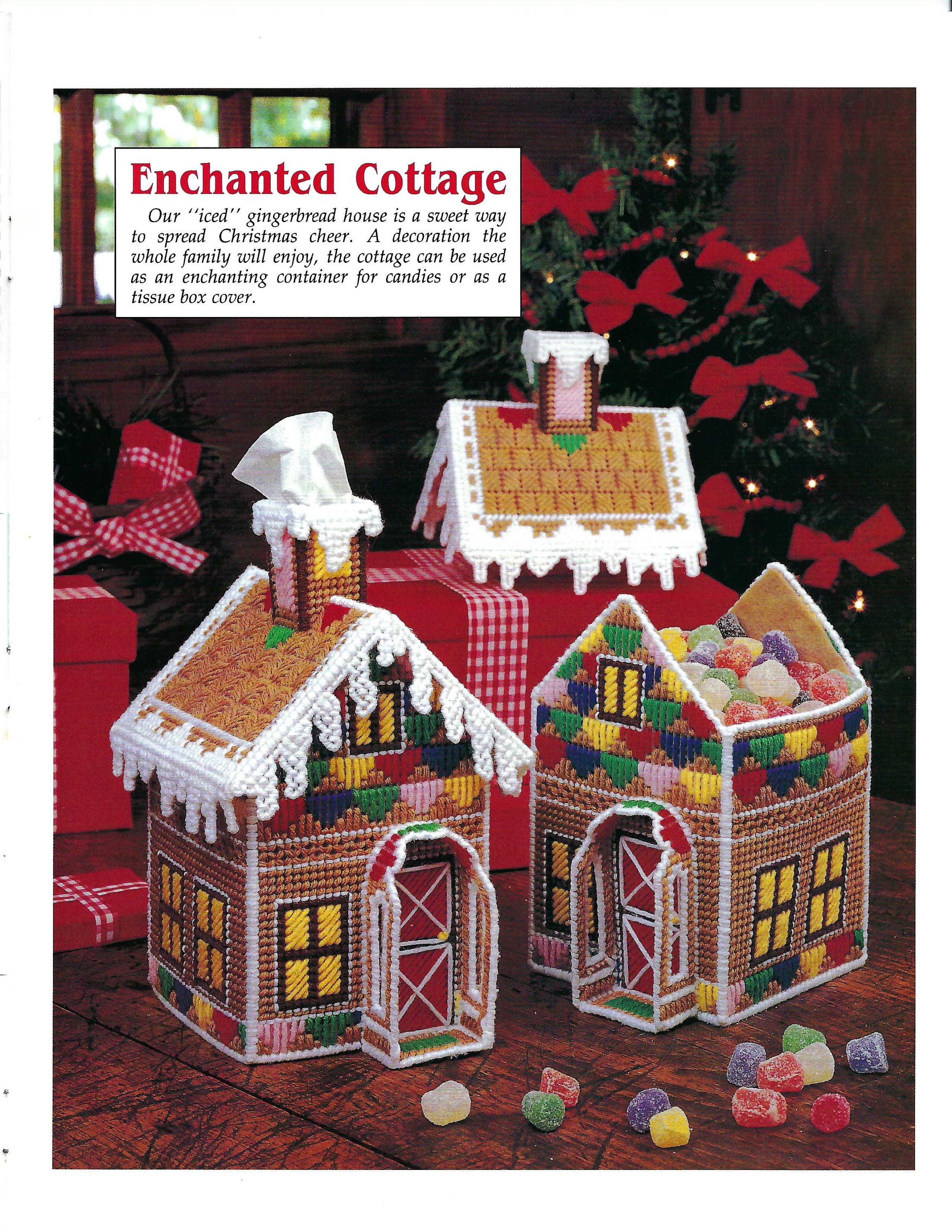 Digital - Vintage Plastic Canvas Pattern Gingerbread House - - Inspire  Uplift