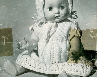 Knit Doll Clothes Pattern fit 12 inch baby dolls instant download knitting pattern