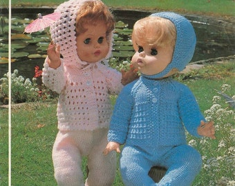 Knit Vintage Doll Clothes to fit 18 and 20 inch tall dolls instant download knitting pattern