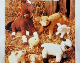 Vintage Crochet Amigurumi From the Farm animals instant download crochet pattern