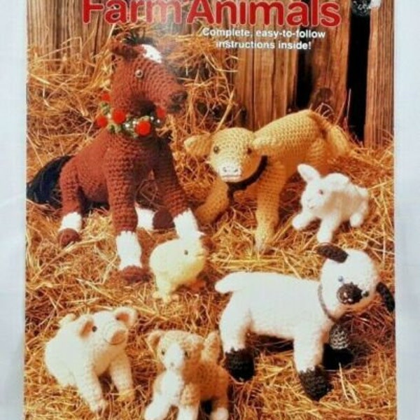Vintage Crochet Amigurumi From the Farm animals instant download crochet pattern