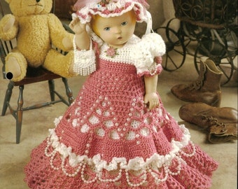 Crochet Pattern 18 inch doll beautiful Rosalina outfit doll clothes instant download crochet pattern