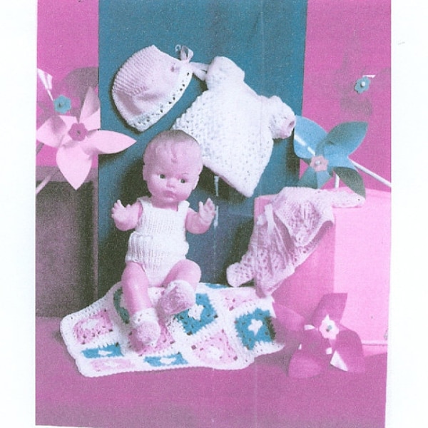 Pdf Knit Doll Clothes 12 and 14 inch Baby Dolls instant download knitting pattern
