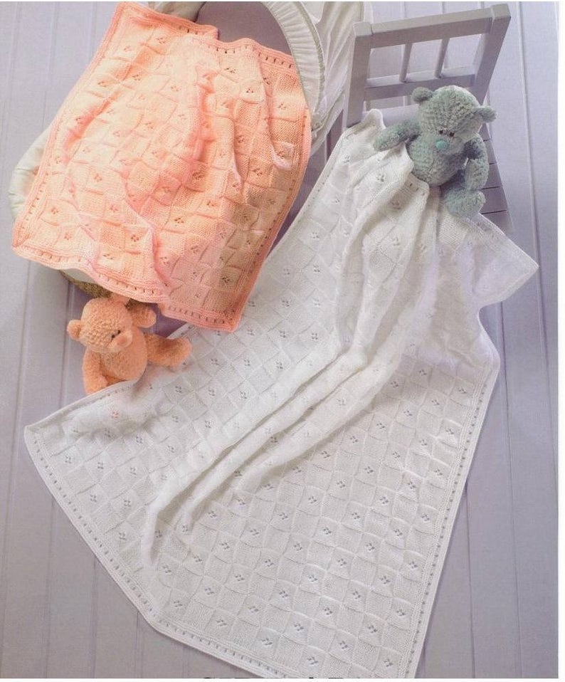 Baby Shawl and Blanket 2 Sizes Instant Download Knitting Etsy